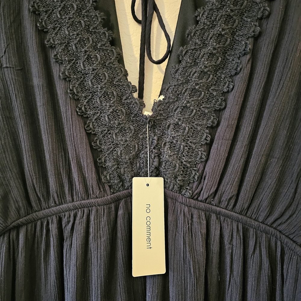 No Coment Bohemian Black Sleeveless Tiered Dress NWT - Picture 9 of 12